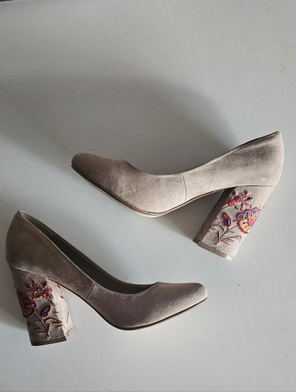 Restricted Suede Block Heels